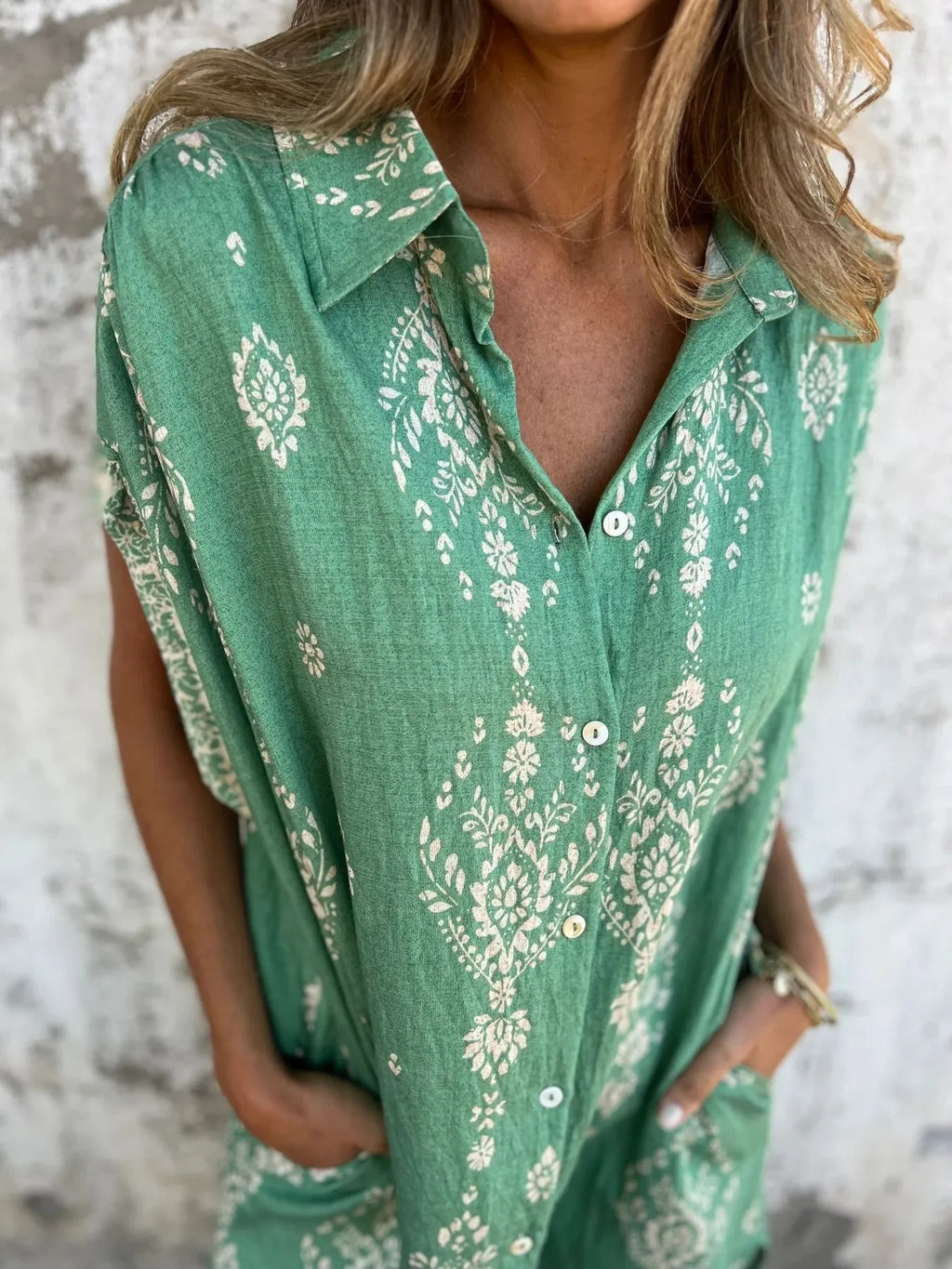 Azyra | Boho Breeze Midi-jurk – Casual jurk met relaxte pasvorm voor dames