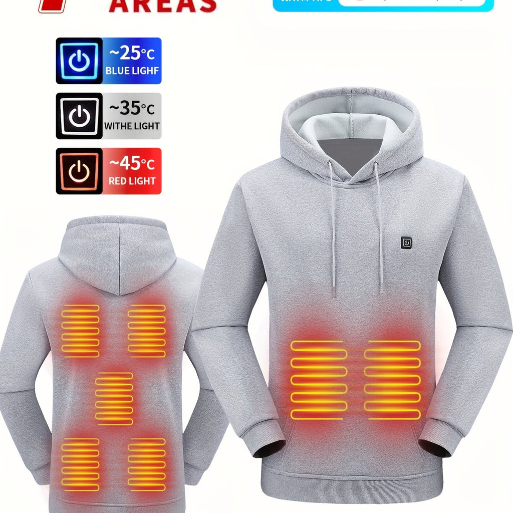 Aarne | Verwarmde hoodie voor heren met 7 verwarmingszones – USB-oplaadbare elektrische jas