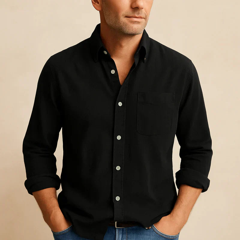Eryx | Heren casual linnen overhemd – ademend model met lange mouwen en knoopsluiting