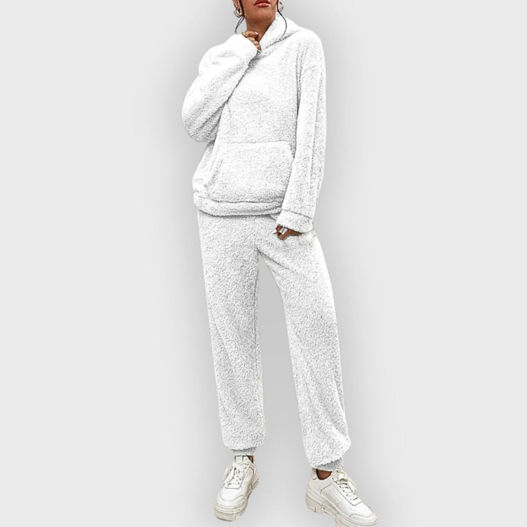 Corenne | Teddy loungewear set voor dames, ultrazachte hoodie en broek, comfortabele loungewear