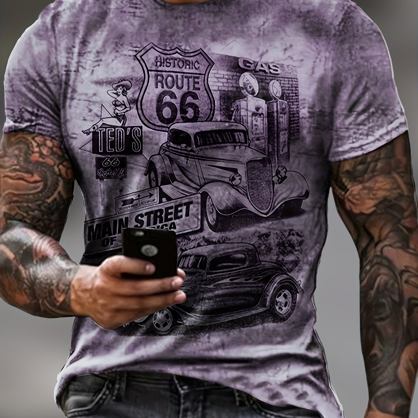 Galvian | Heren Grafisch Zomer T-shirt – Lichtgewicht Bedrukt Shirt met Korte Mouwen