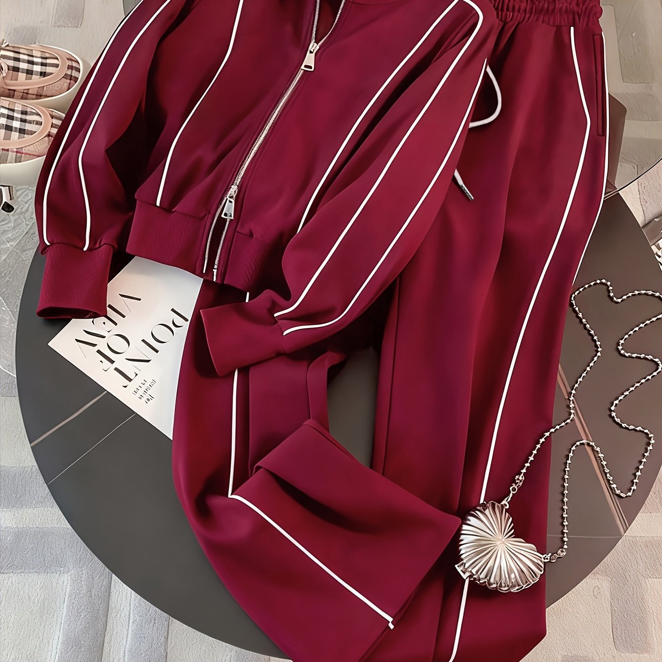 Marielis | Casual tweedelige sportkleding voor dames – Sweatshirt met ritssluiting en joggingbroek