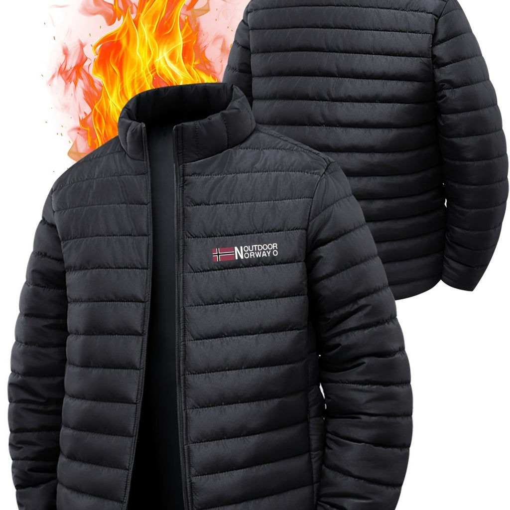 Kyro | Geïsoleerde winterjas voor heren met Scandinavisch letterontwerp – dik gevoerde jas met ritssluiting