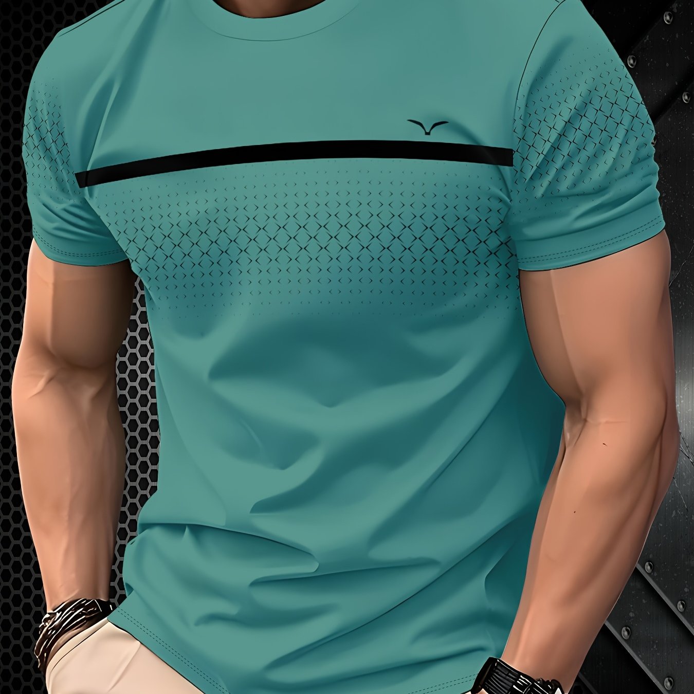 Xerxes | Herren-T-Shirt aus Polyester – bequeme, normale Passform, minimalistischer Print