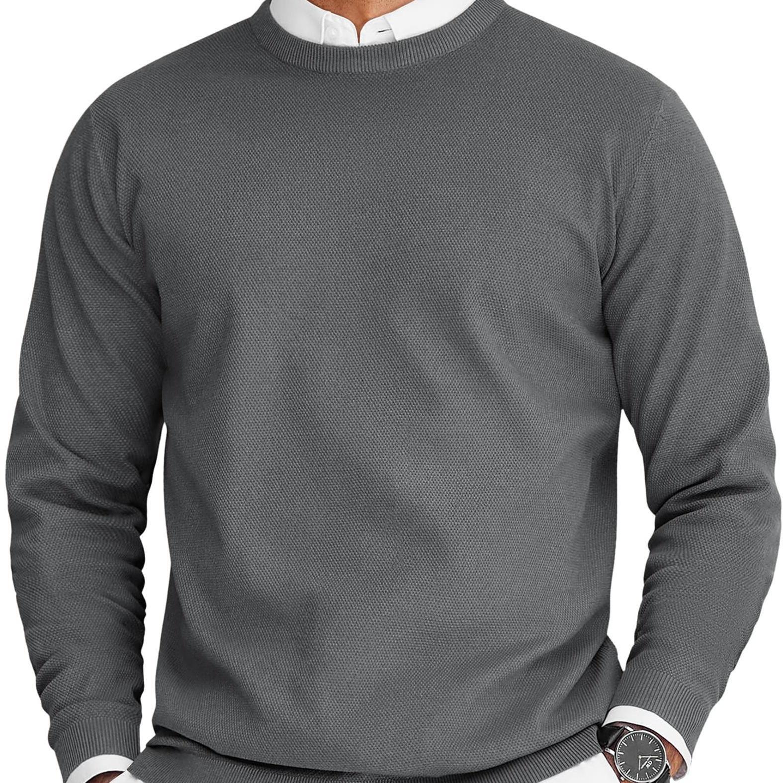 Thorrin | Pull classique en maille pour homme, col rond, manches longues, couleur unie, style décontracté au quotidien