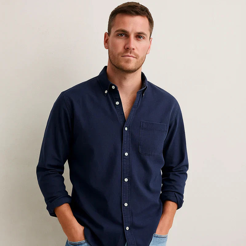 Eryx | Heren casual linnen overhemd – ademend model met lange mouwen en knoopsluiting