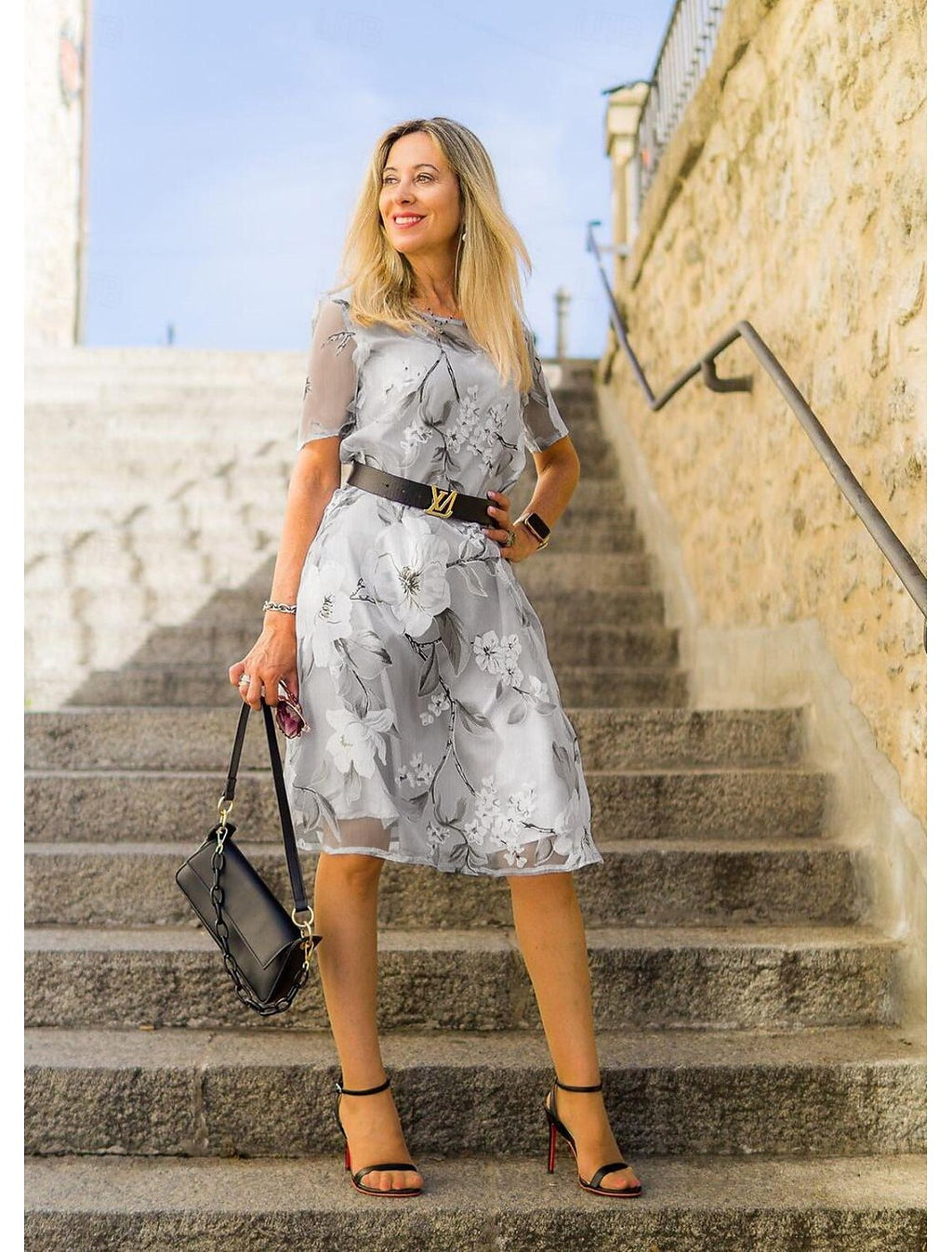 Kaelorae | Elegante midi-jurk voor dames – chiffon, smart casual formele feestjurk