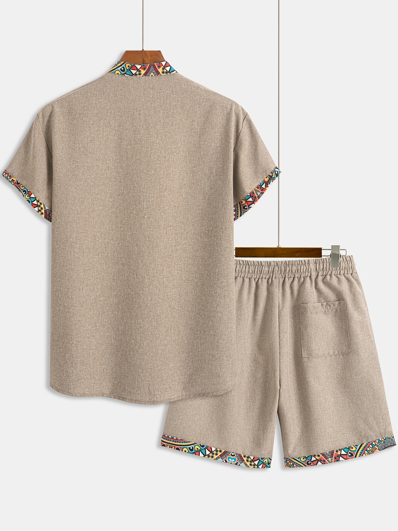 Daryx | Heren zomerset uit twee delen – shirt en short met etnische print en zakken