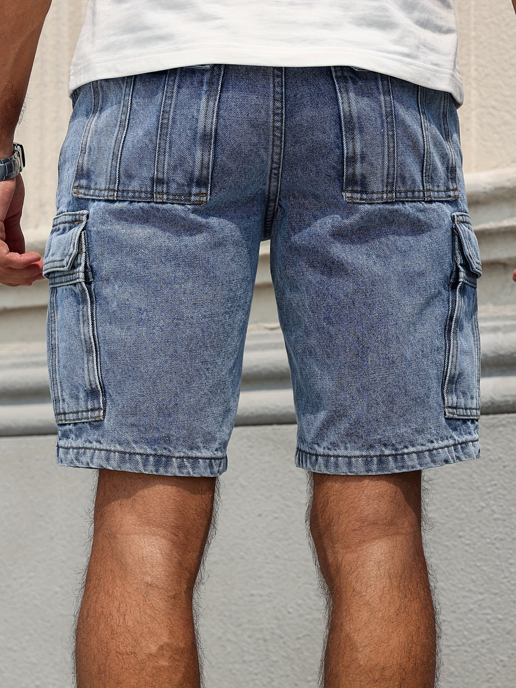Pyrion | Klassieke Blauwe Denim Shorts – Lichtgewicht Casual Zomerse Knie‑Lange Shorts