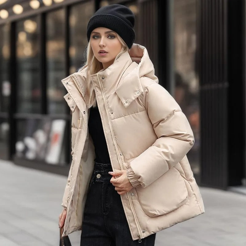 Delwyn | Doudoune imperméable et coupe-vent – ​​Veste d'hiver imperméable et coupe-vent avec capuche et isolation