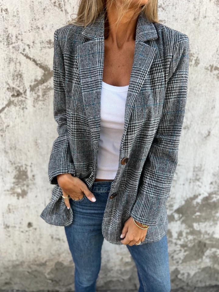 Palira | Oversized geruite blazer – Casual elegante jas voor op kantoor en dagelijks gebruik