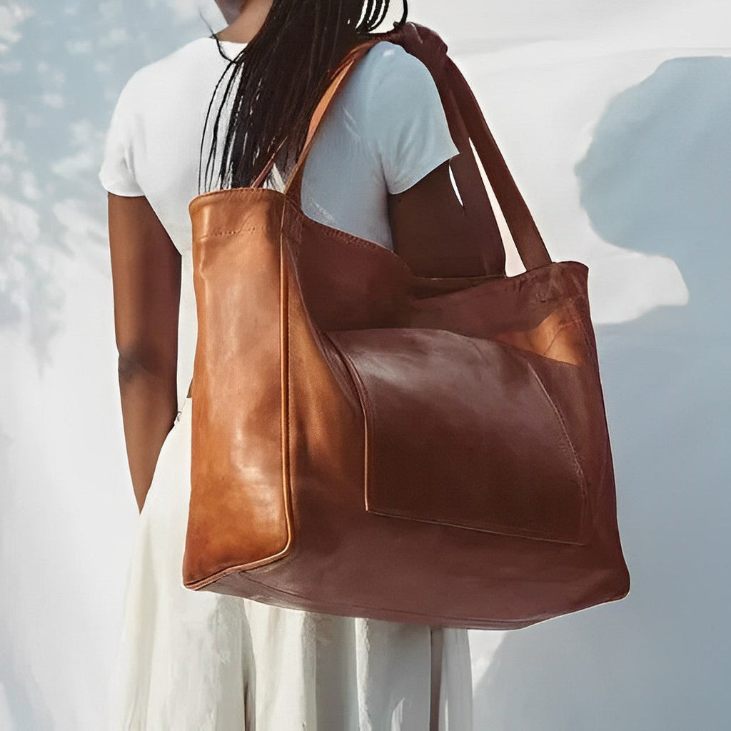 GrandeBag | Grand sac bandoulière en cuir pour femme, sac à main spacieux, sac décontracté pour un usage quotidien