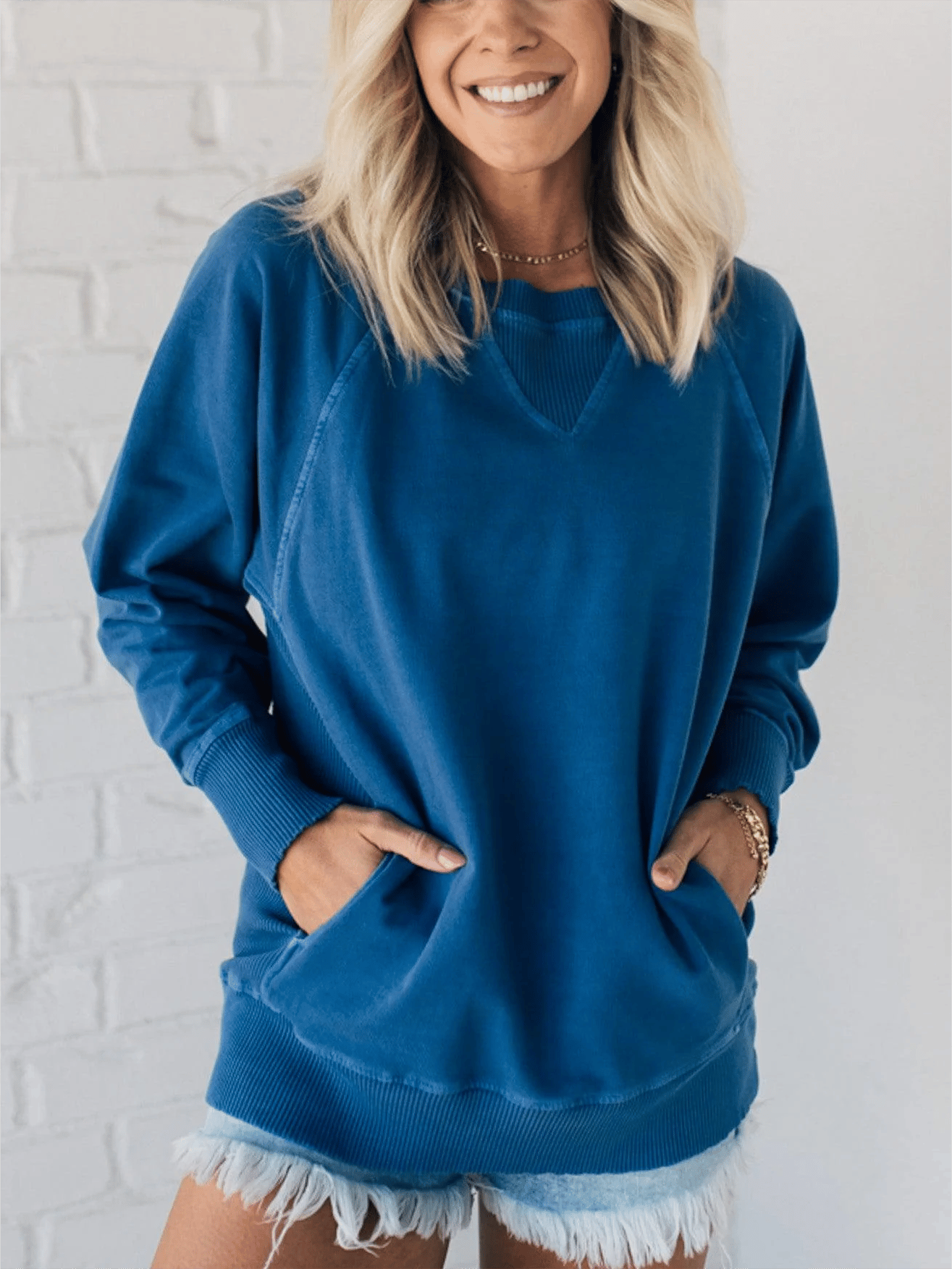 Audra | Schicker Damenpullover mit gerippten Taschen – Weicher, warmer Strickpullover für Herbst- und Winteroutfits