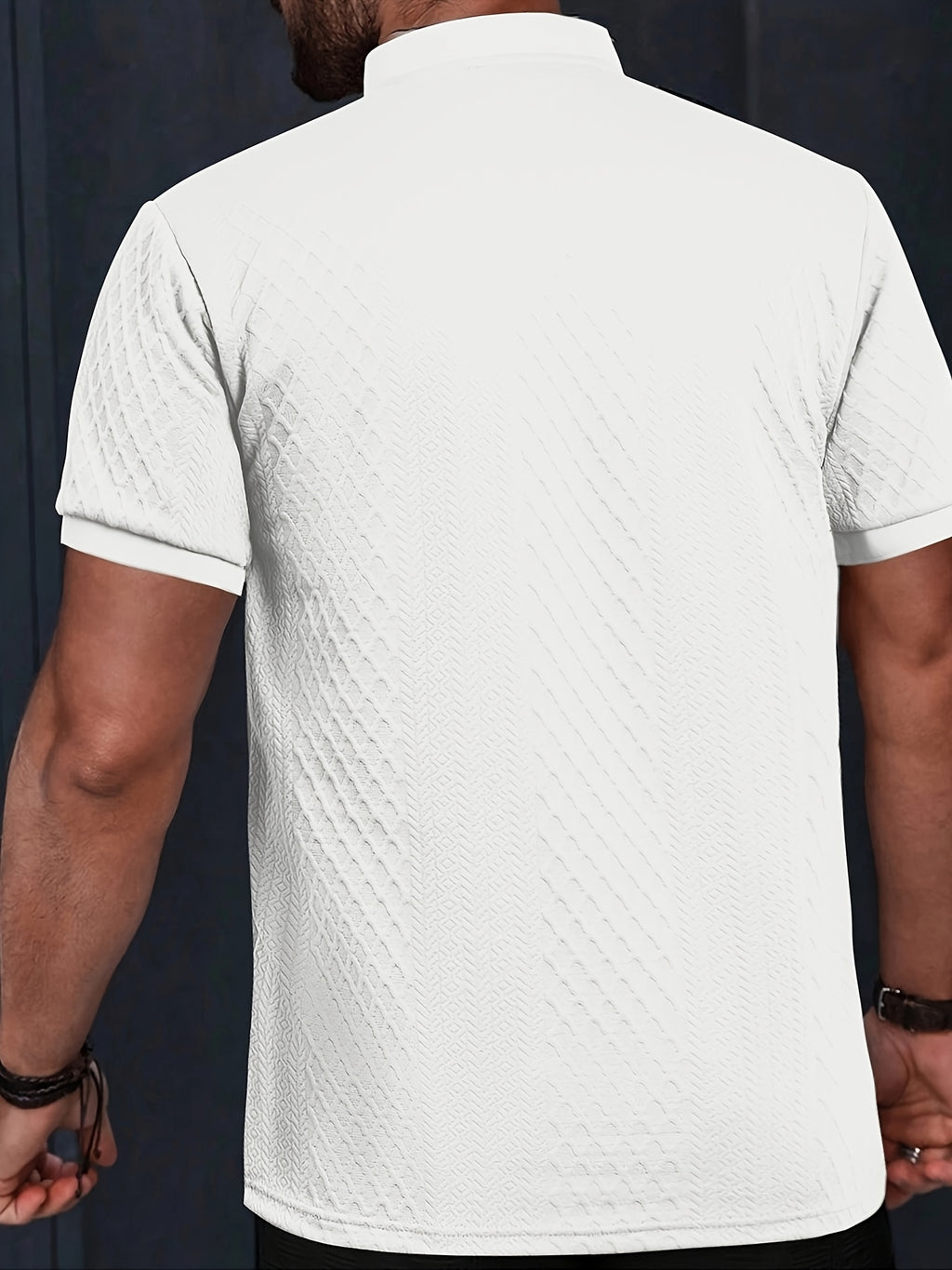 Damjan | Lässiges Business-Henley-Polohemd für Herren – Jacquard-Kragen
