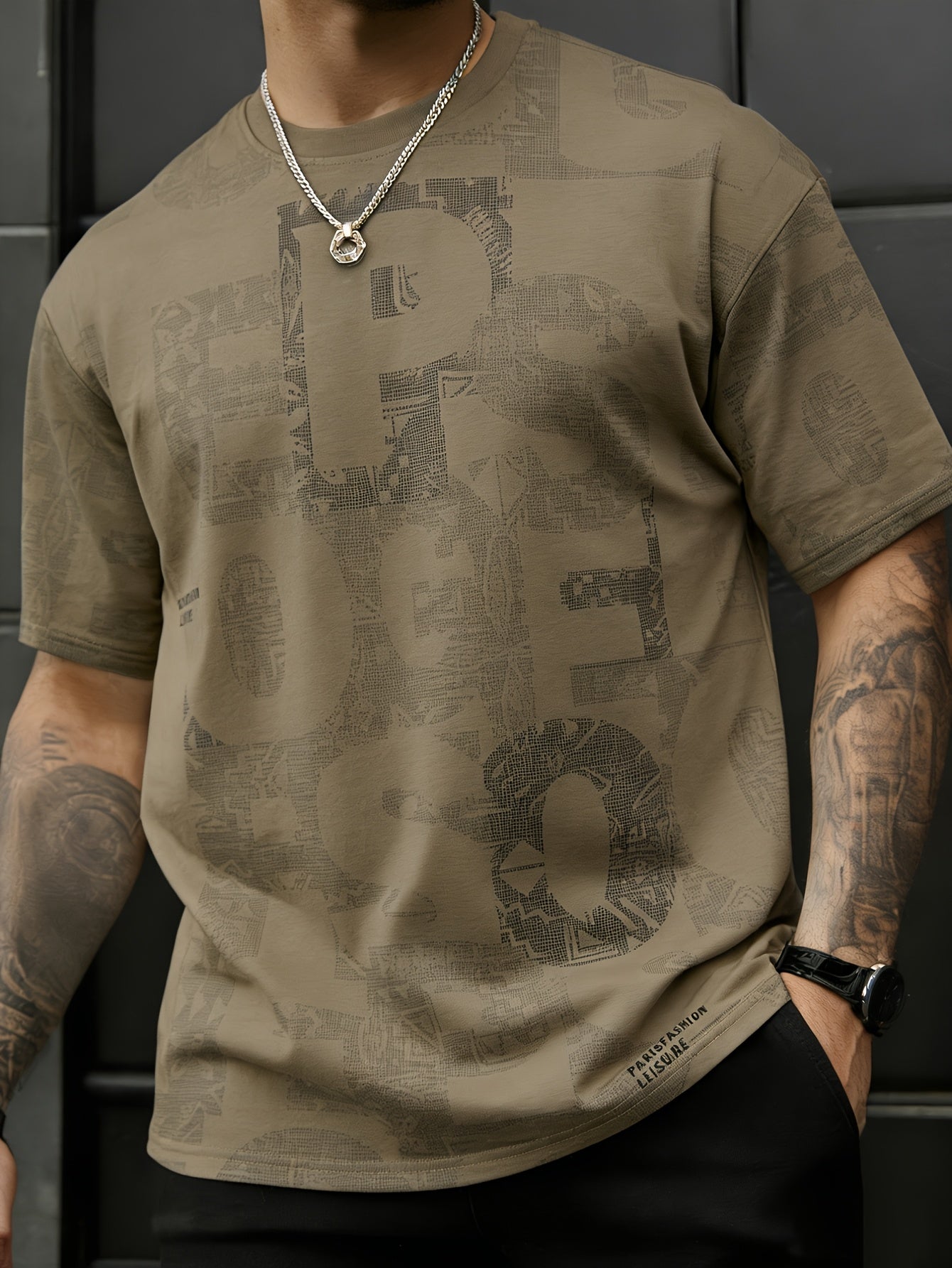 Benu | Heren zomers graphic T-shirt – losvallend T-shirt met ronde hals en korte mouwen