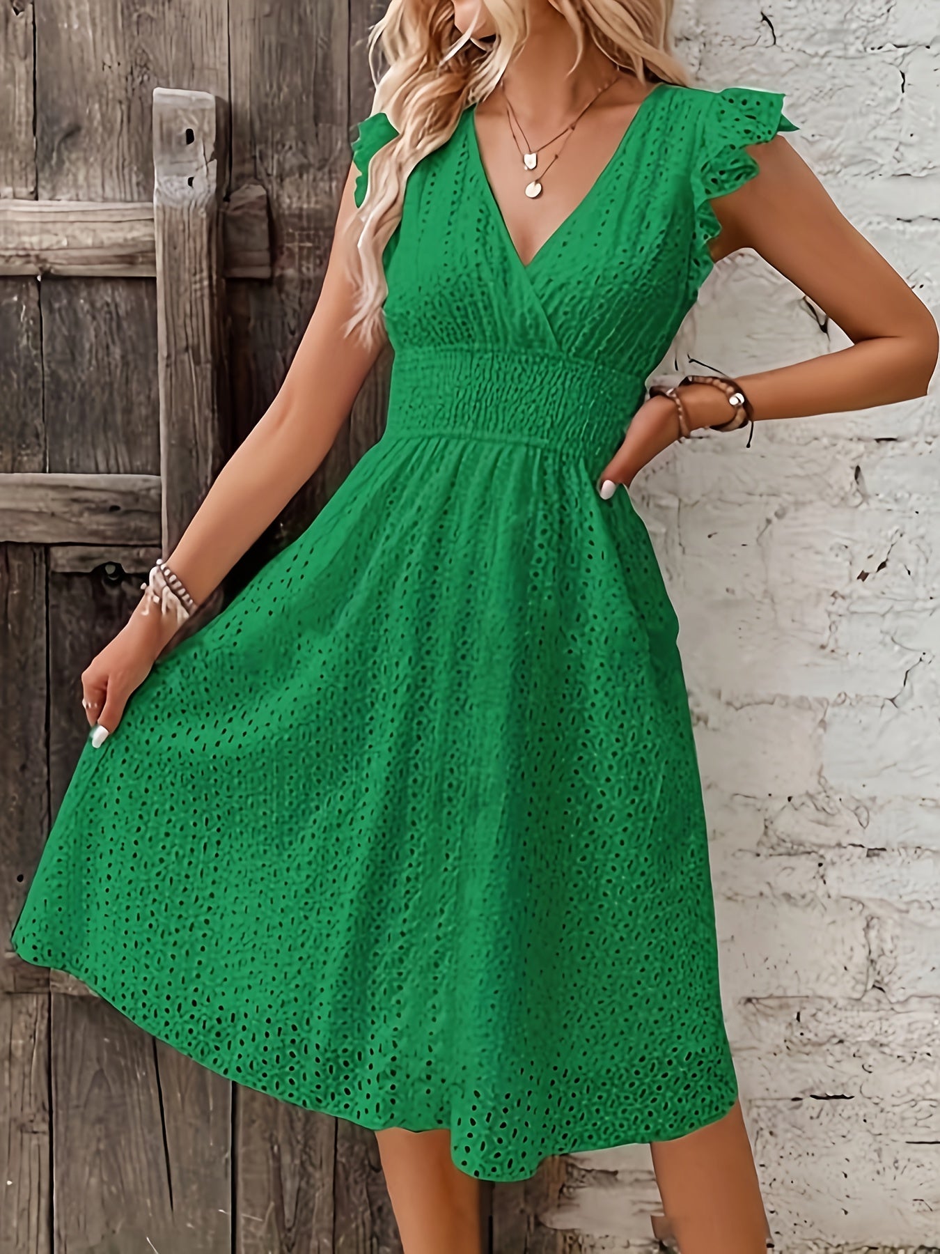 Liorenya | Zomerjurk voor dames – met opstaande kraag, korte mouwen, elegant en casual, lichtgewicht