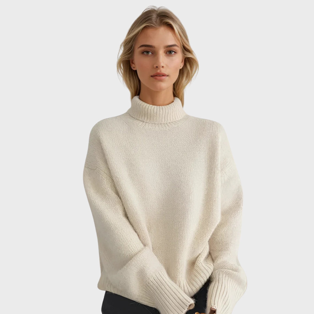 Jasira | Pull col roulé en cachemire pour femme – Pull d'hiver doux en maille