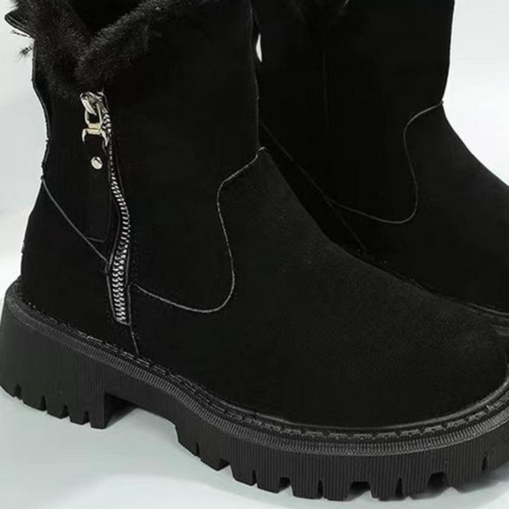 Zinnara | Bottines décontractées à fermeture éclair – Chaussures chaudes et confortables pour femmes