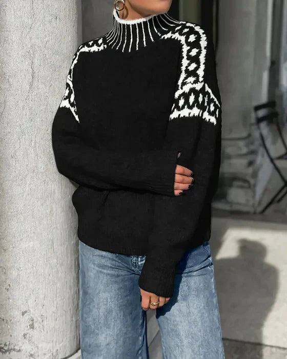 Althira | Pull scandinave chaud et confortable pour femme – pull doux à col montant