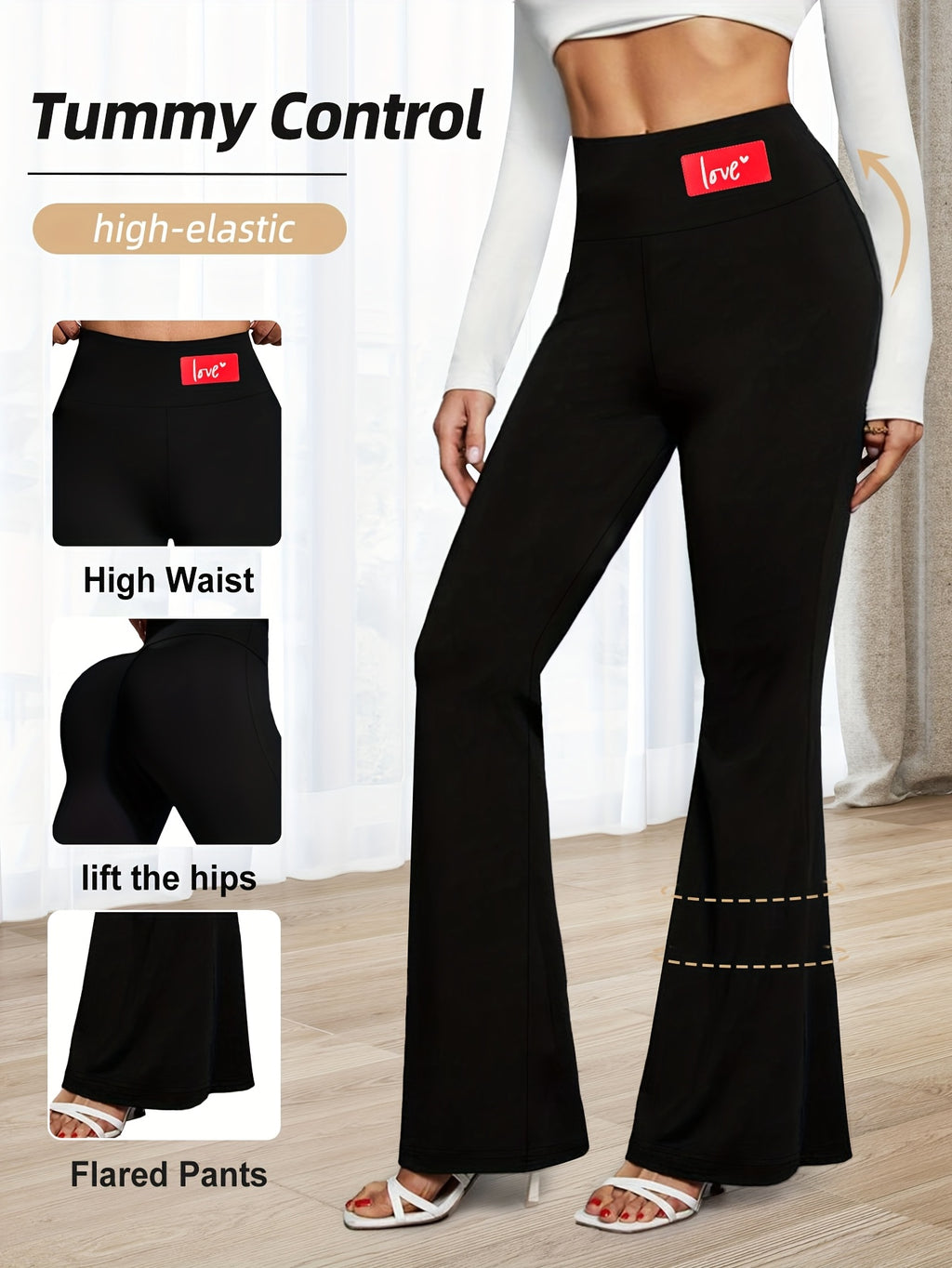 Raina | Leggings évasés taille haute pour femme - Pantalon gainant 