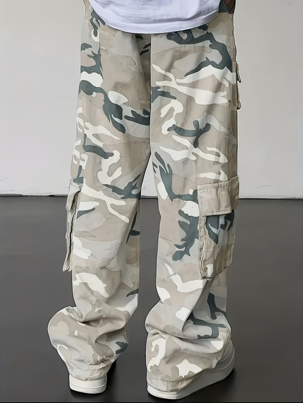Alvor | Heren Camouflage Cargo Broek – Broek met Meerdere Zakken, Wijde Pijpen