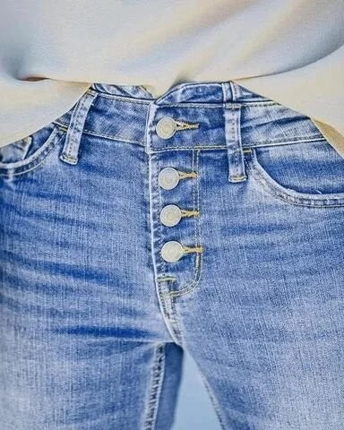 Wylina | Dames stretchjeans, slim fit, hoge taille, skinny denim broek