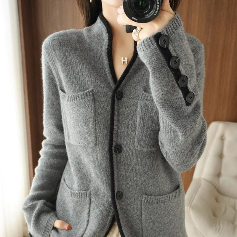 Azurae | Manteau en laine cachemire pour femme – Manteau élégant à boutons