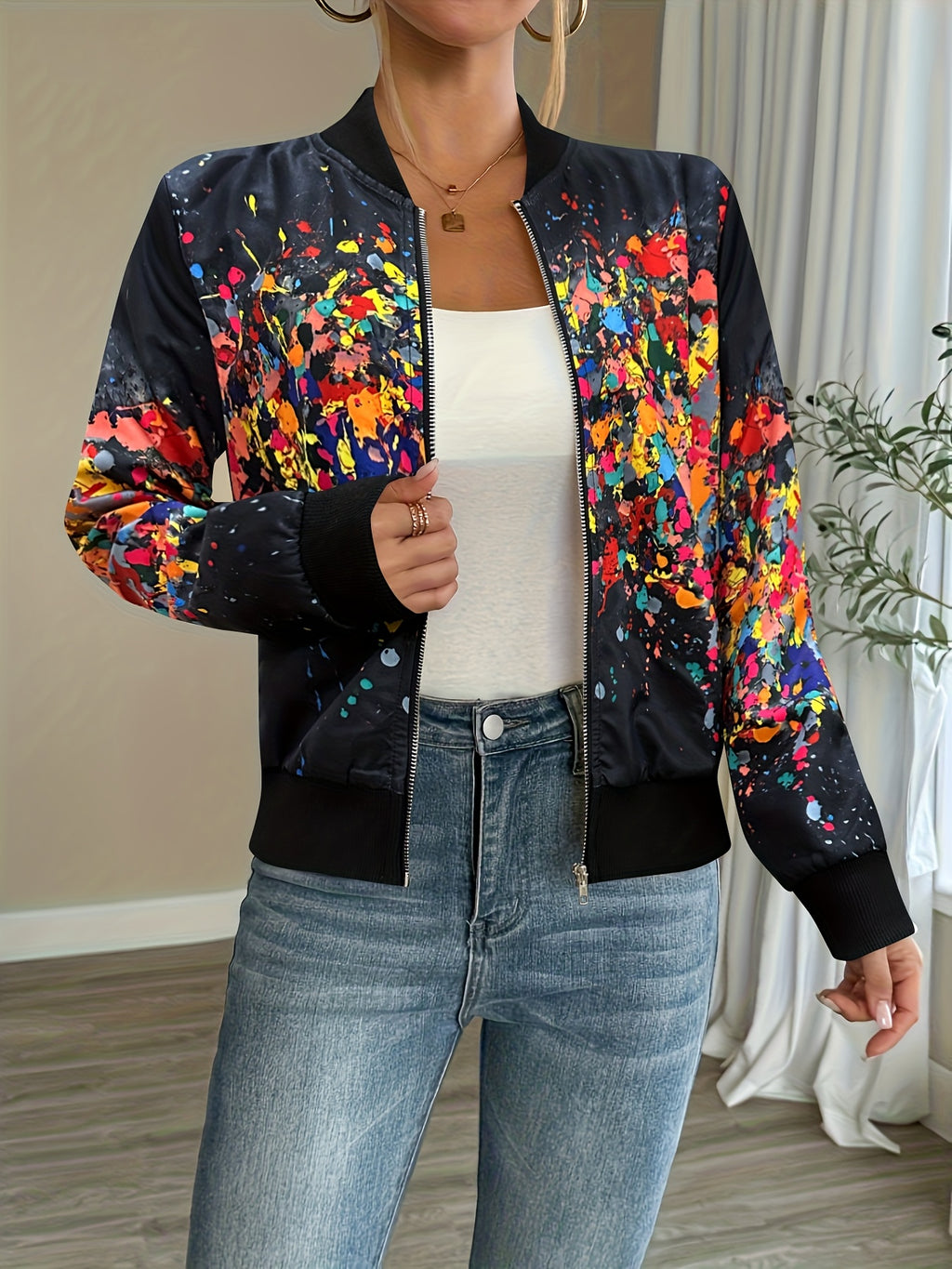 Arixelle | Dames Lichtgewicht Tie-Dye Jas – Casual Jas met Rits