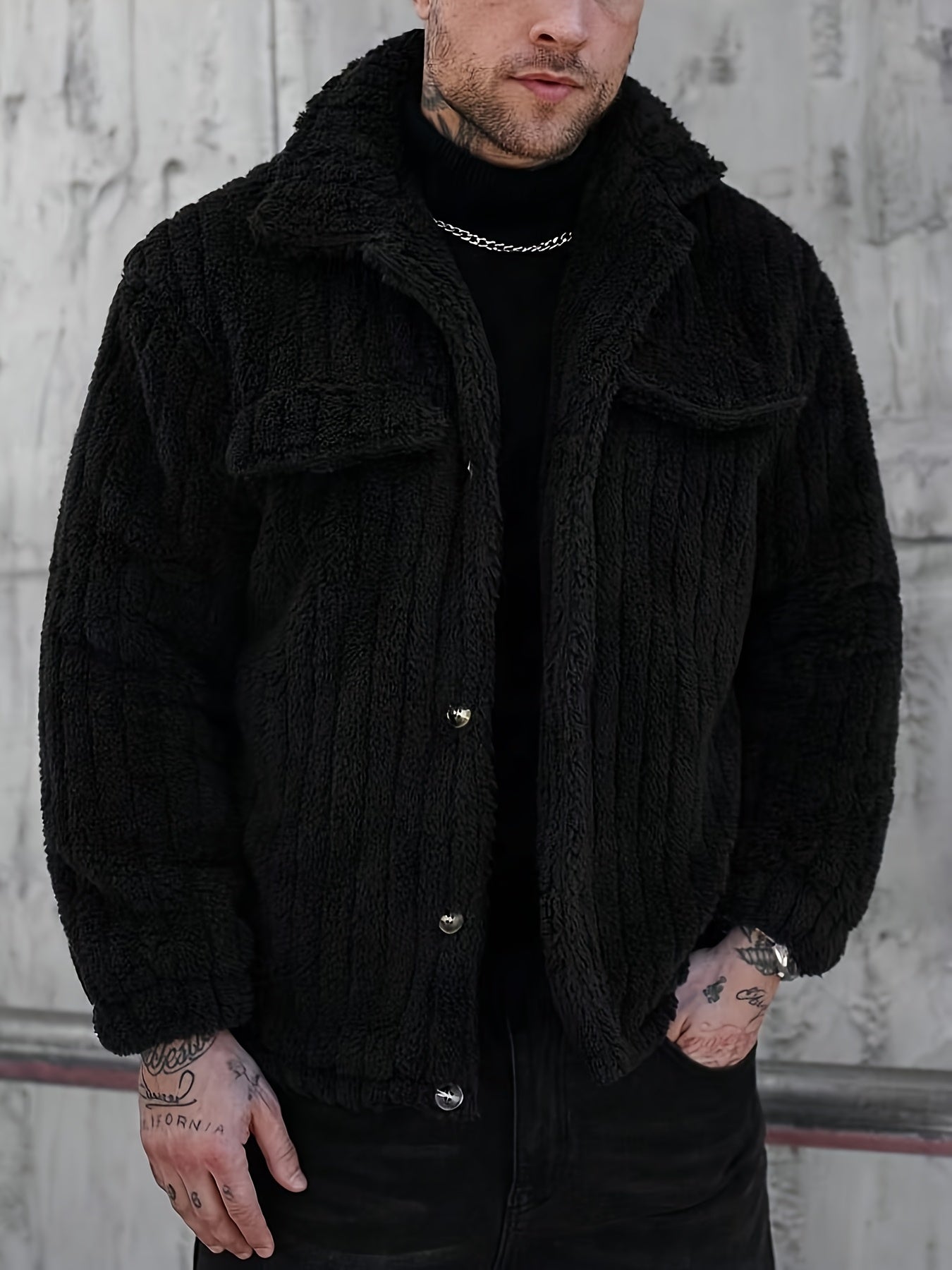 Bryler | Winterjas – Pluche fleecejas met luxe kraag, enkele knoopsluiting, zachte grijze casual bovenkleding