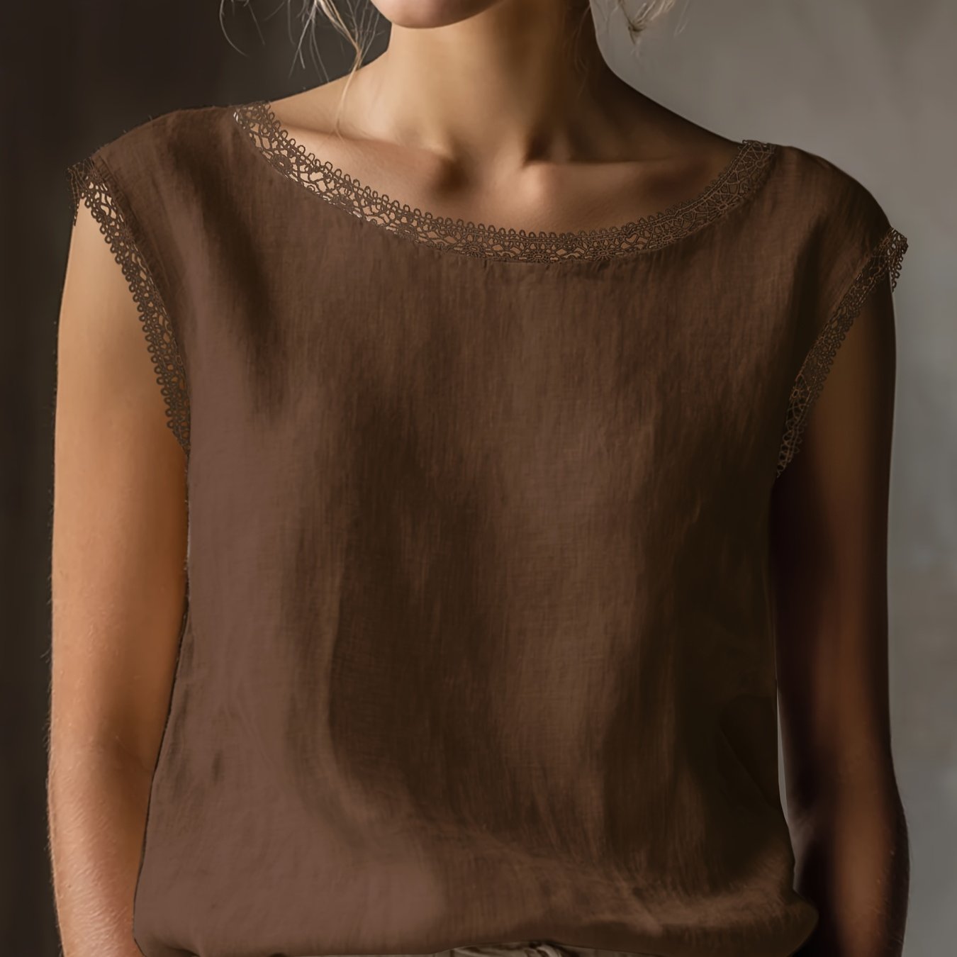 Orlavia | Dames kanten blouse – zomerse retro top, losse en casual pasvorm