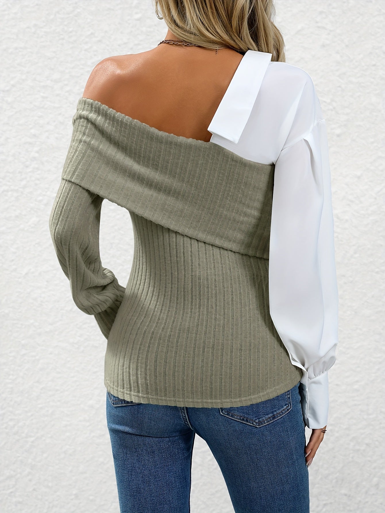 Ianthe | Casual damesoverhemd met kleurblokken – Elegant model met lange mouwen