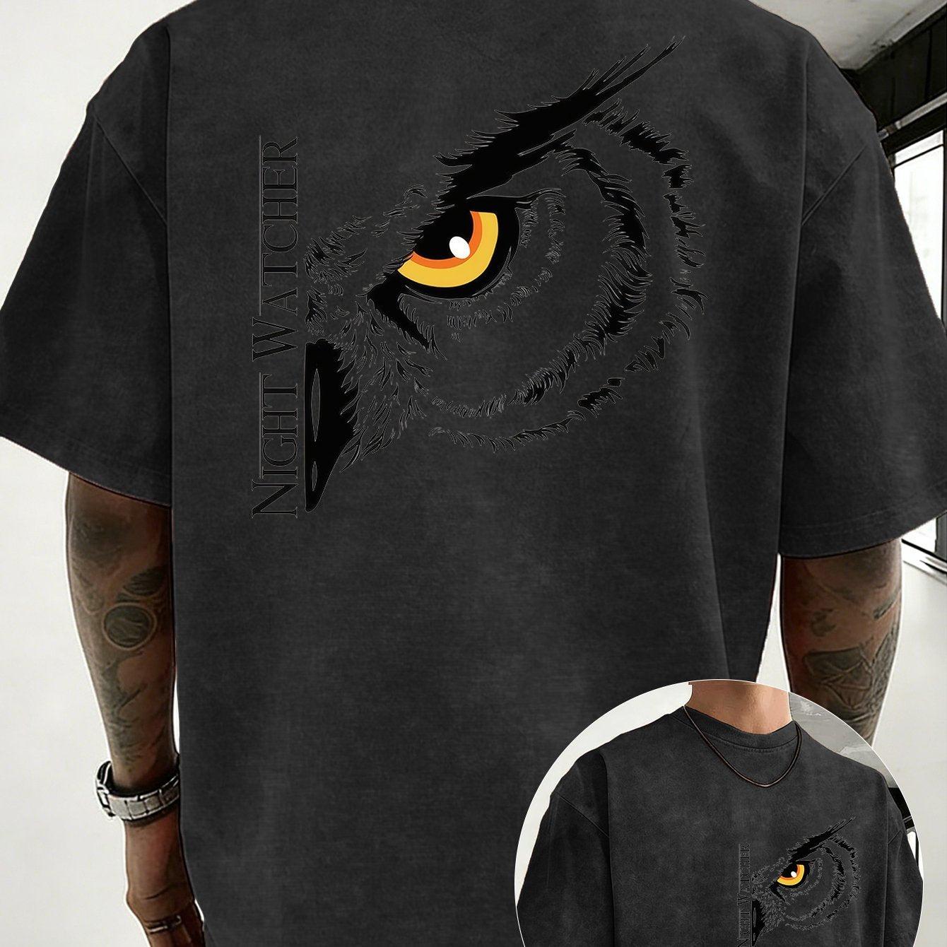 Alrican | Vintage oversized T-shirt van zwaar katoen, gewassen, losse pasvorm
