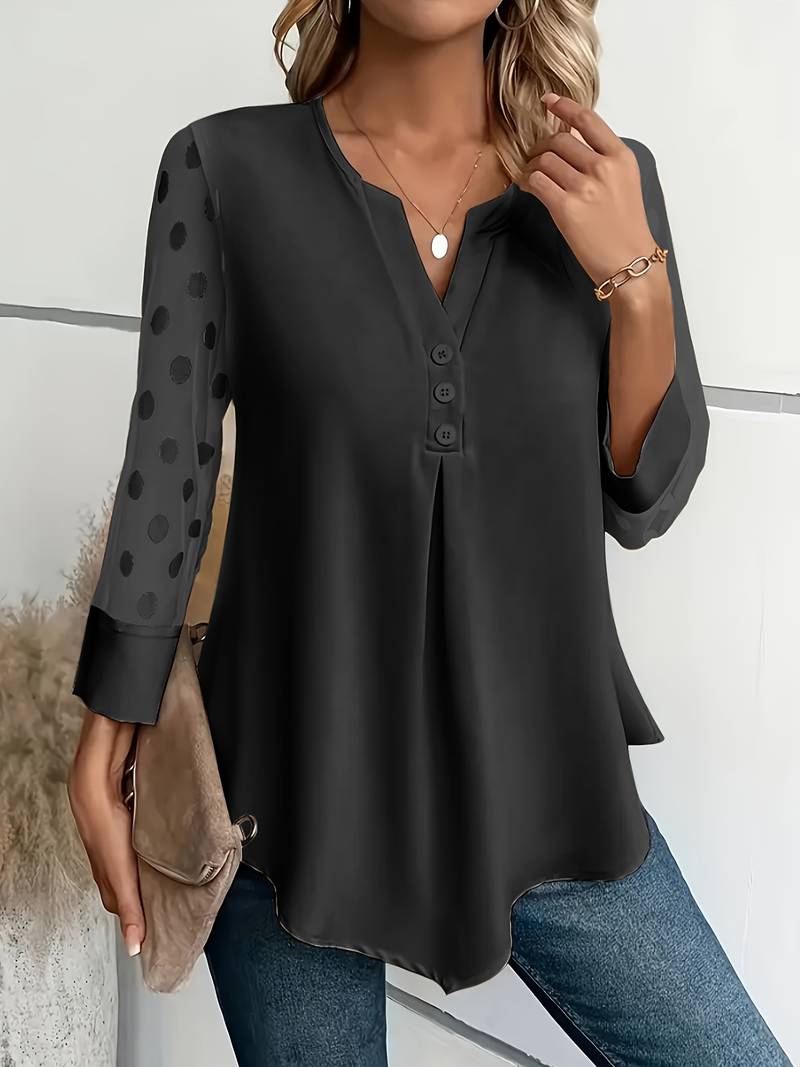 Kariselle | Elegante blouse van mesh met lange mouwen voor dames - Chique & ademende top