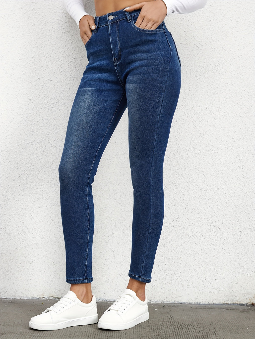 Dextra | Skinny jeans met fleecevoering – slim fit, medium stretch, warme casual denim broek