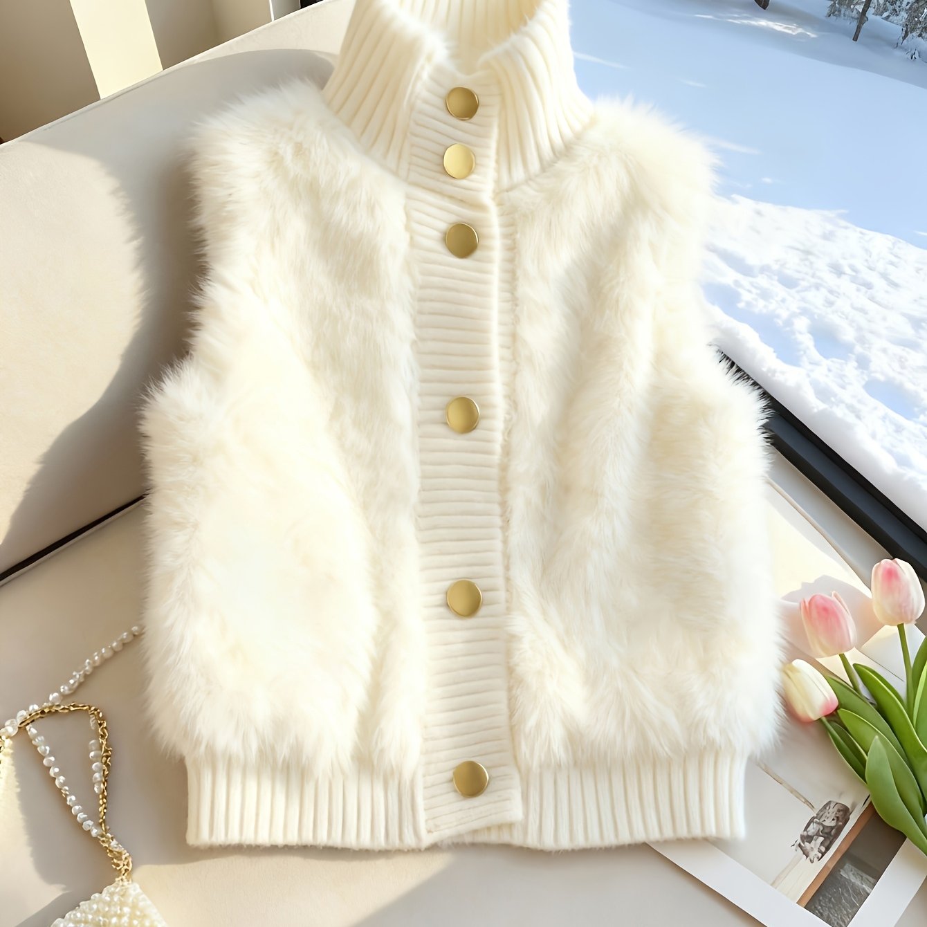 Hailynn | Elegante damesvest met opstaande kraag – Modieuze laagjeslook