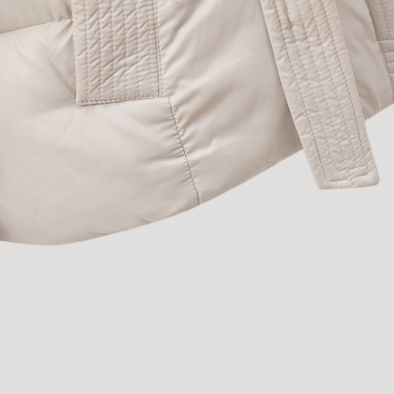 Delyssa | Doudoune femme avec ceinture et capuche – Manteau d'hiver chaud pour temps froid
