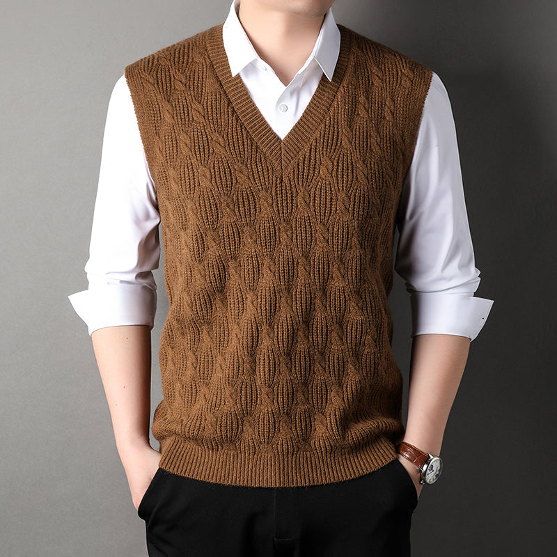 Rainerius | Klassische, ärmellose Weste für Herren – lässiger Lagenlook, Strickmaterial, leicht und stylisch