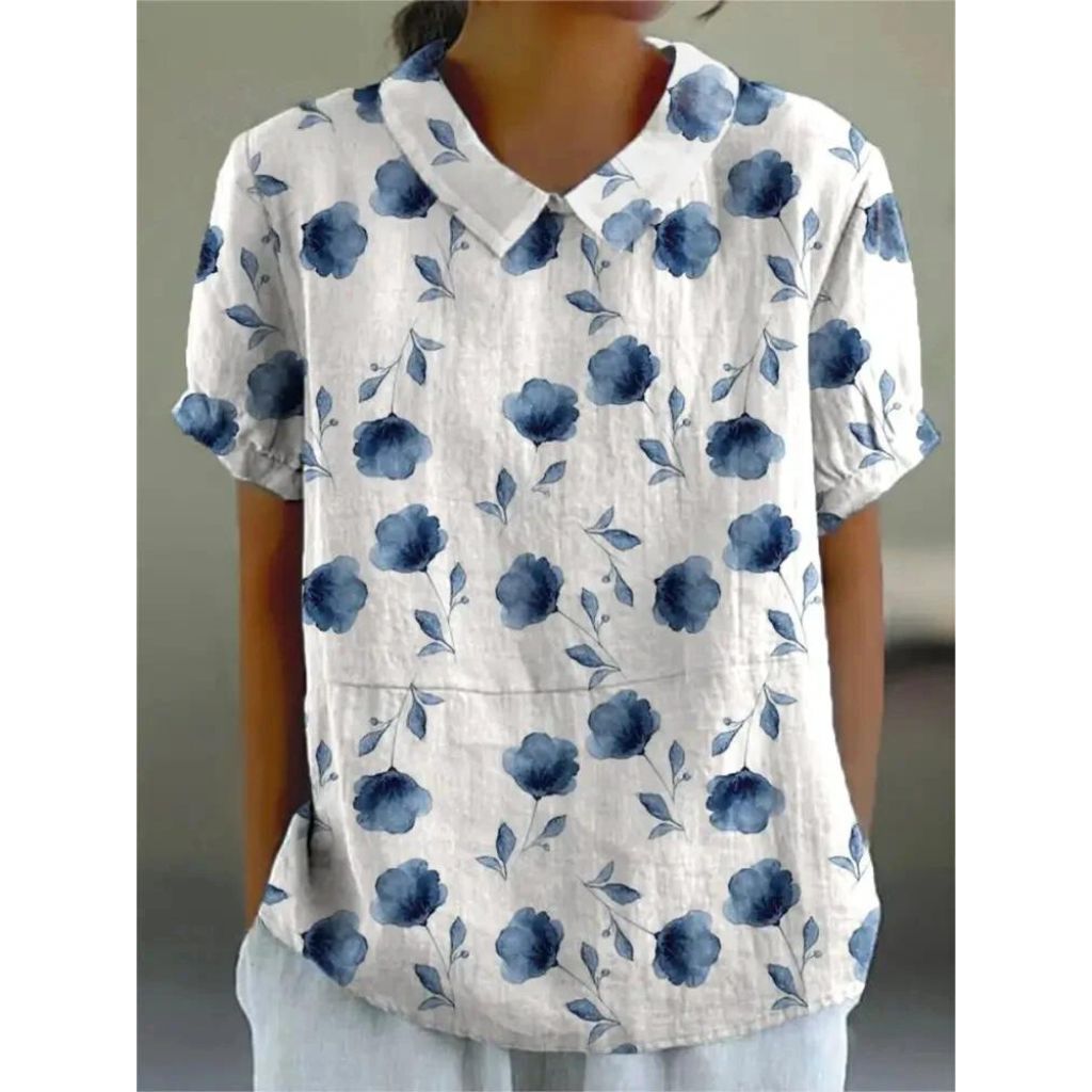 Jynellea | Casual bloemenblouse voor dames – Lichtgewicht, elegante top met korte mouwen