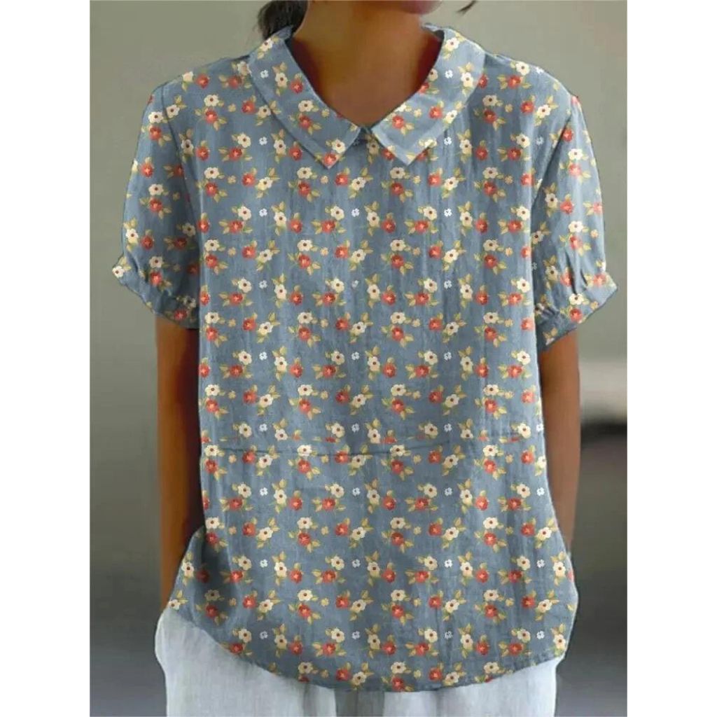 Jynellea | Casual bloemenblouse voor dames – Lichtgewicht, elegante top met korte mouwen