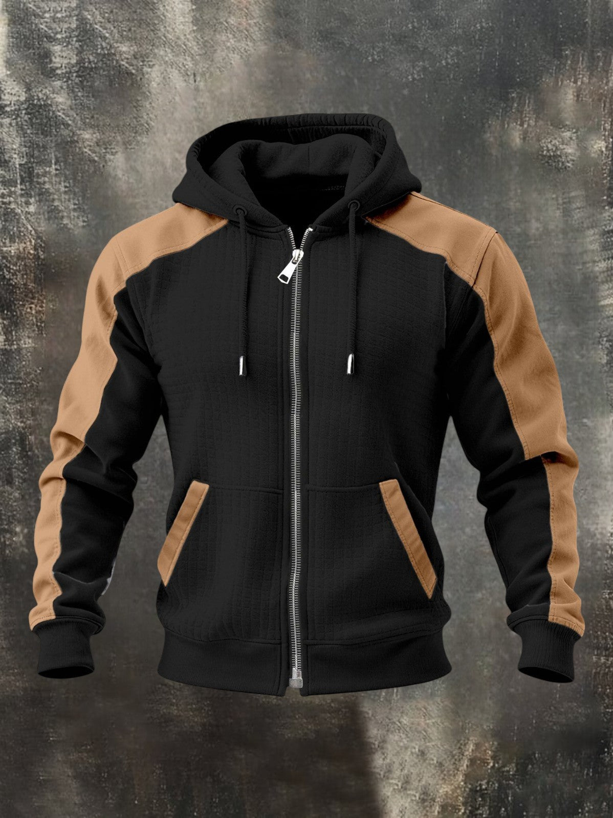 Hurly | Tweekleurig herensweatshirt met capuchon en ritssluiting – Casual, comfortabel, lichtgewicht