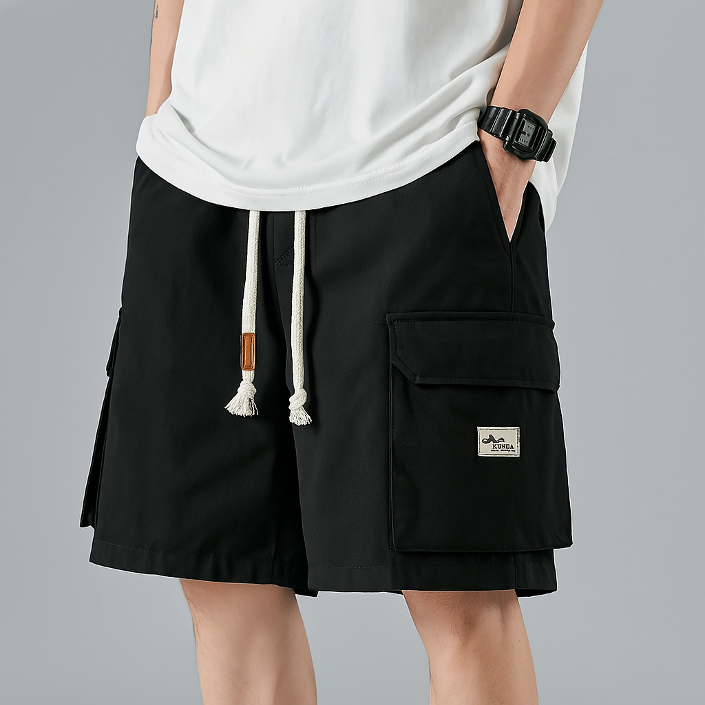 Silas | Utility-cargoshorts voor heren – verstelbare taille, ademende katoenmix