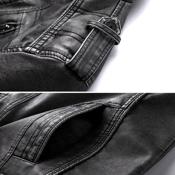 Dann | Herren-Lederjacke – stilvolle Motorradjacke im Denim-Stil, lässige Motorradjacke, Lederoberbekleidung