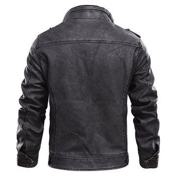 Dann | Herren-Lederjacke – stilvolle Motorradjacke im Denim-Stil, lässige Motorradjacke, Lederoberbekleidung
