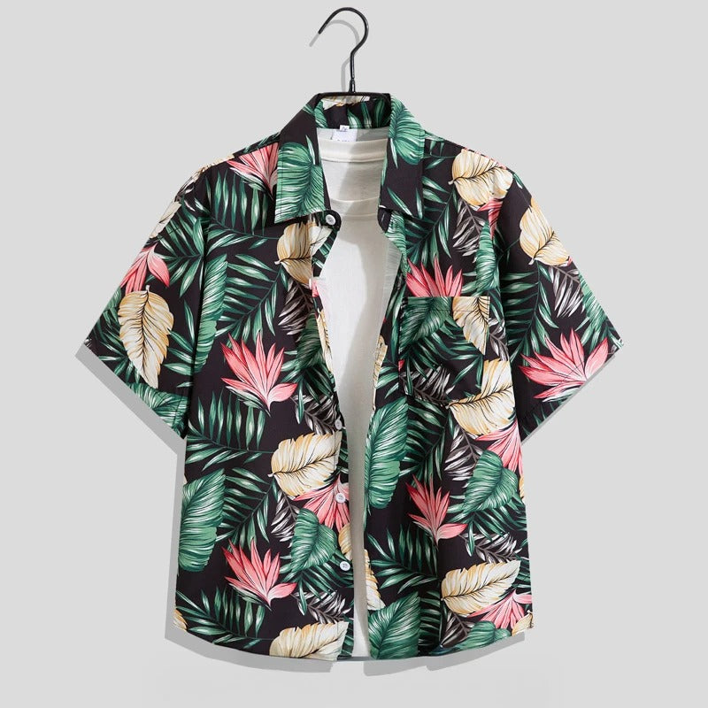 Aleron | Hawaïaans kampshirt voor heren – Lichtgewicht bloemenprint