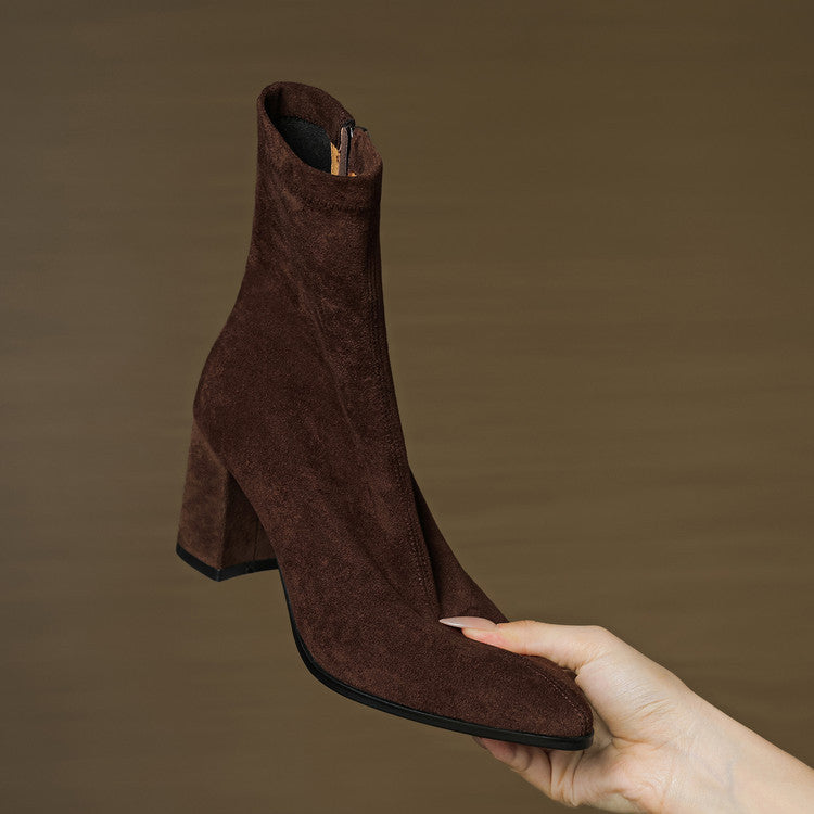 Bellvane | Elegante suède dameslaarzen met ritssluiting aan de zijkant – Comfortabele enkellaarzen