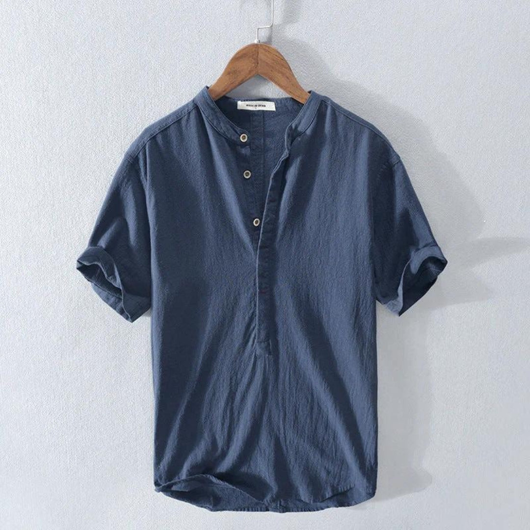 Faelorn | MHenley-poloshirt voor heren – katoenmix, ademend, korte mouwen