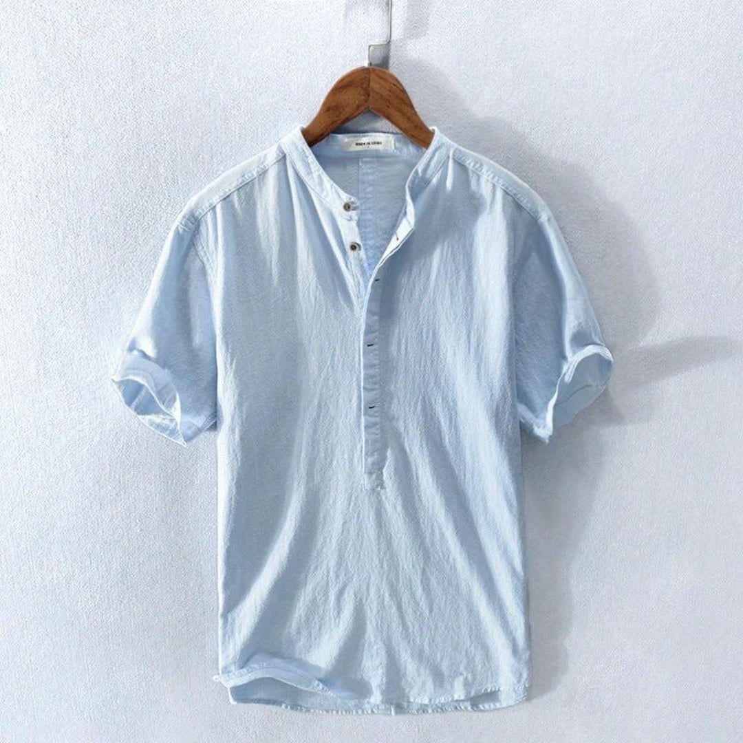 Faelorn | MHenley-poloshirt voor heren – katoenmix, ademend, korte mouwen