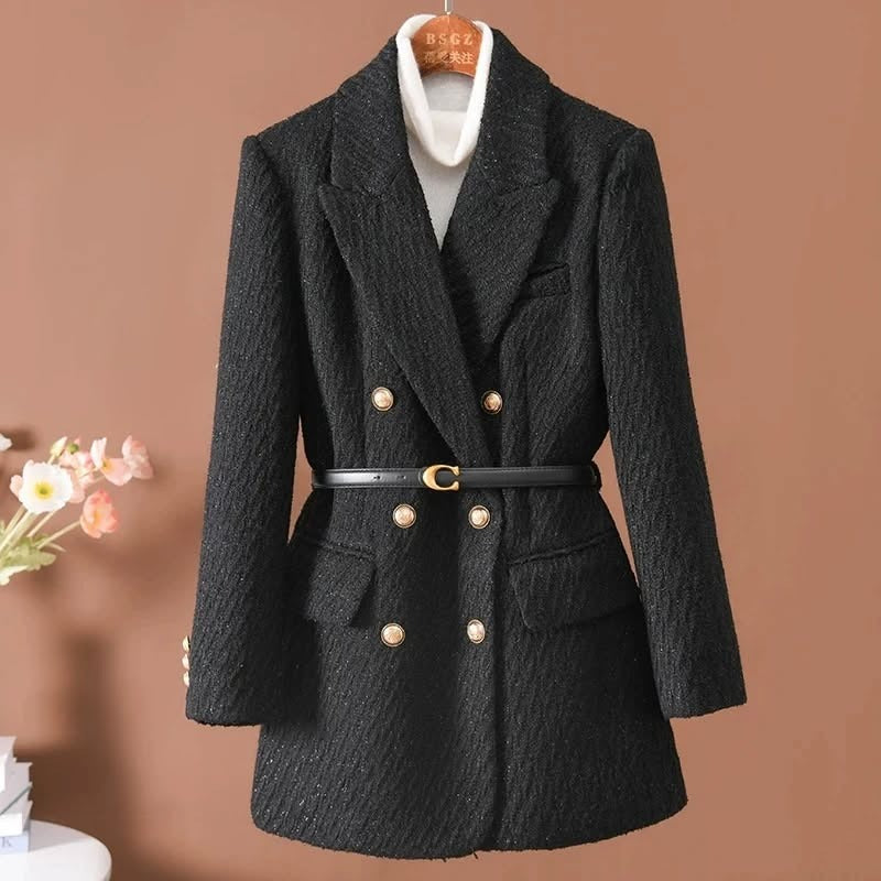 Linde | Veste en tweed luxueuse à deux boutons – une veste élégamment coupée pour le bureau, les tenues décontractées et l'hiver