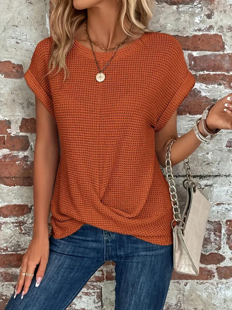 Omira | Stijlvolle damesblouse – Elegante top met korte mouwen voor een casual look
