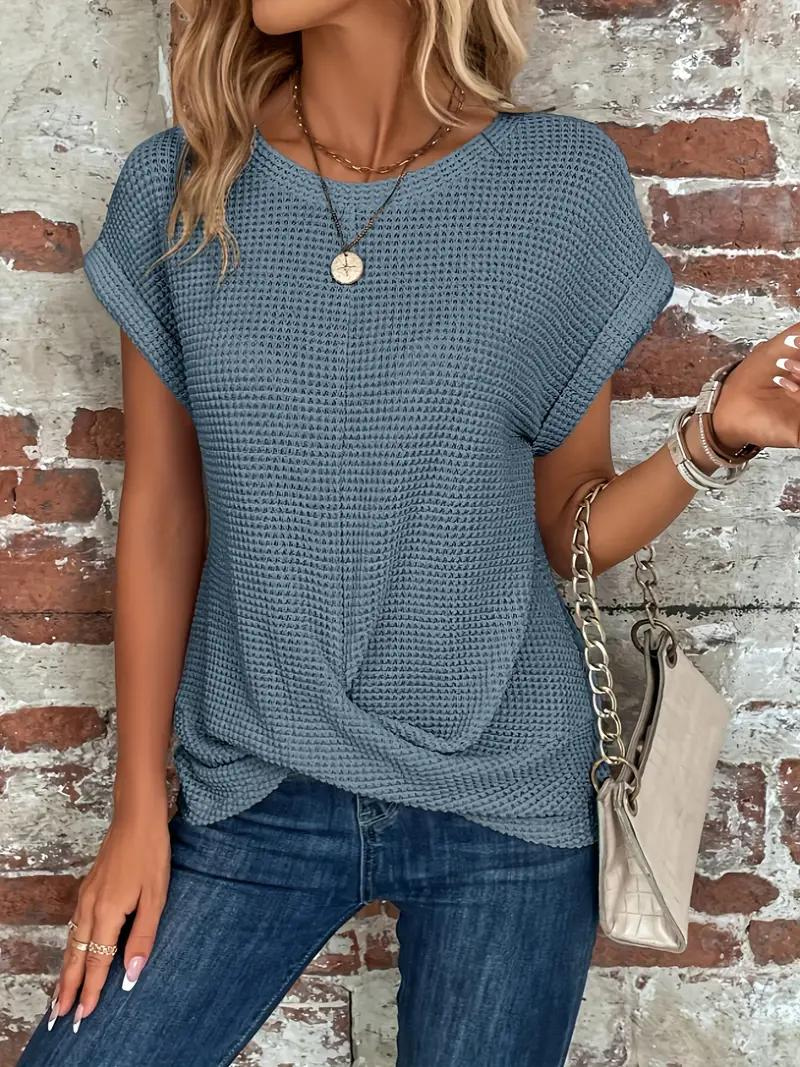 Omira | Stijlvolle damesblouse – Elegante top met korte mouwen voor een casual look